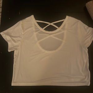 White cropped tee